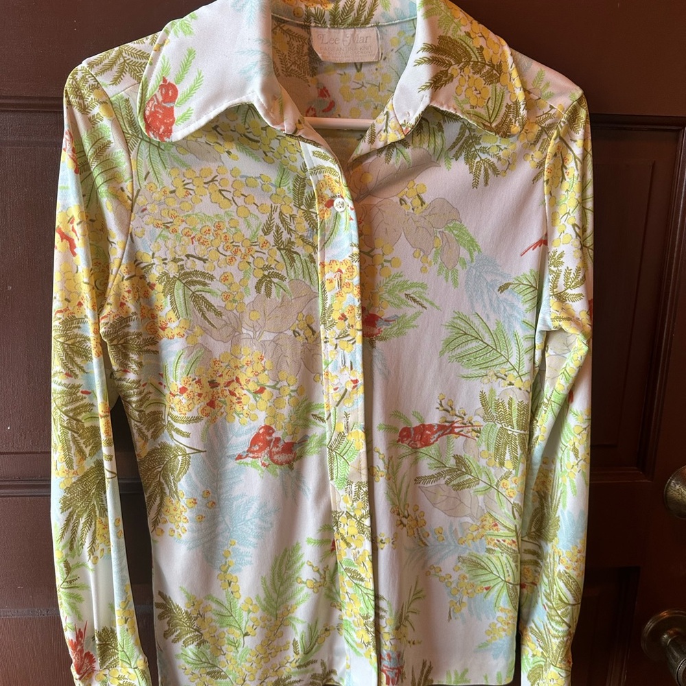Floral Blouse in Yellow and Green